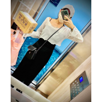 質感後開叉長裙 特450  D6826