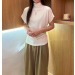 兩側抓皺腰瘦微立領棉針織 特400  Y255121